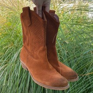 BCBGeneration Bastille Burnt Orange Suede Western Boot